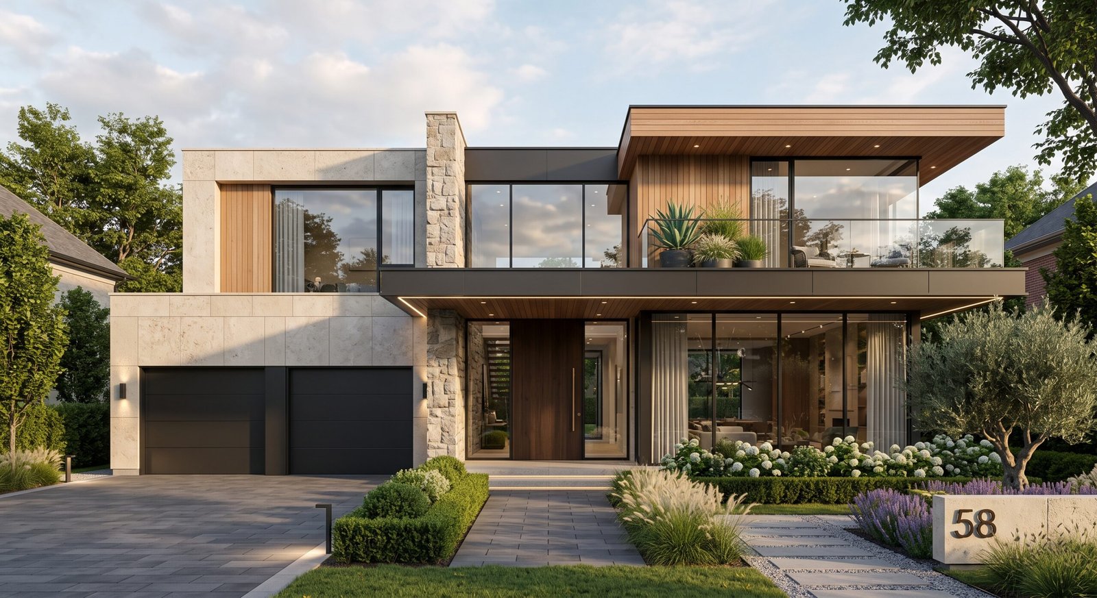 Inspirasi profil rumah mewah dengan fasad elegan dan material premium