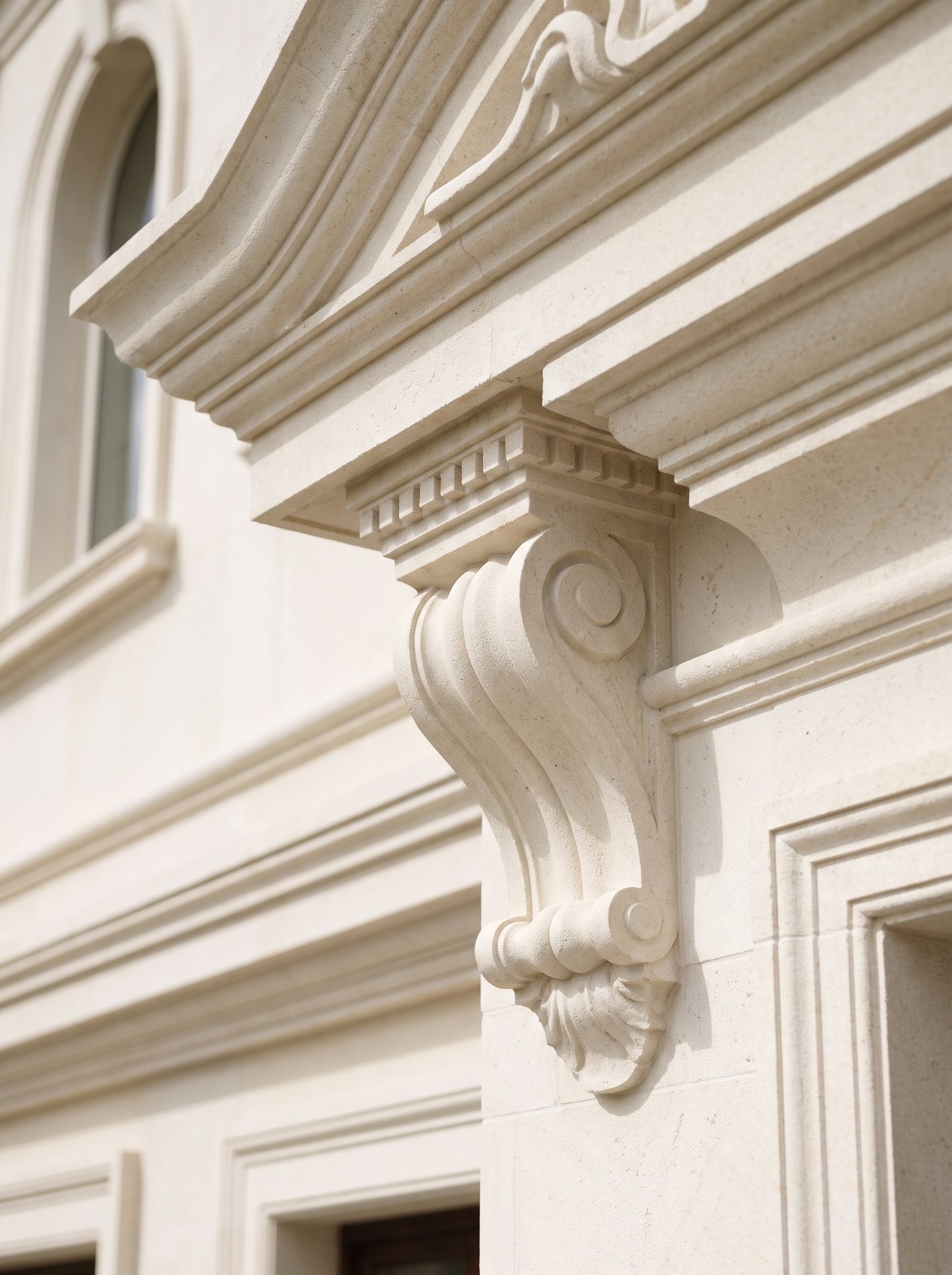 Molding profil dekoratif pada fasad rumah
