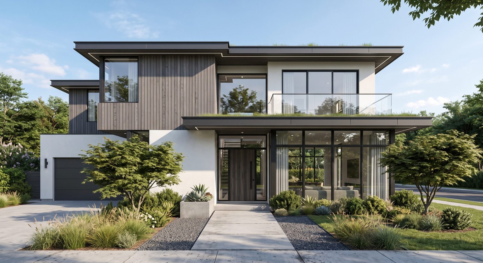 Inspirasi profil rumah modern dengan fasad geometris dan garis tegas
